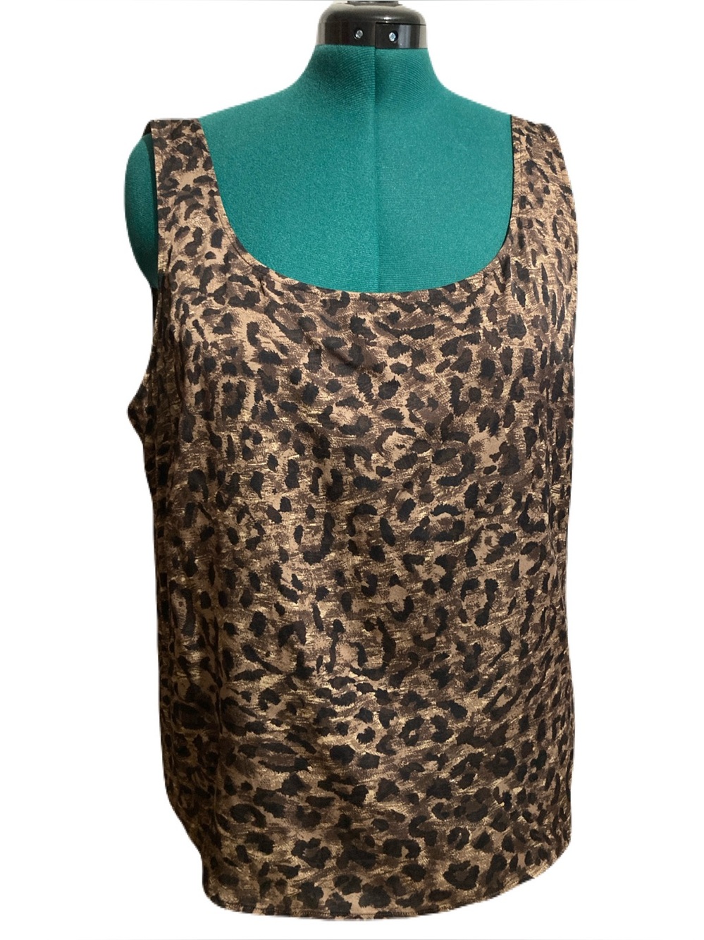 St. John Leopard Print Silk Tank Top